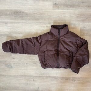 Cropped Puffer Bomber Jacket